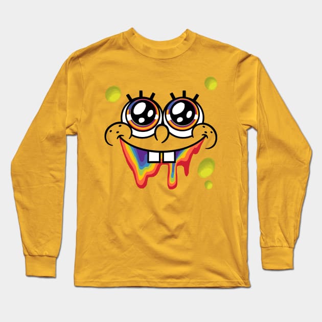 Psychedelic Sponge Long Sleeve T-Shirt by HeyListen